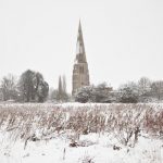 Snow on church